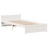 Bed Frame without Mattress White 90x200 cm Solid Wood Pine 3301683