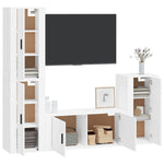 4 Piece TV Cabinet Set White Engineered Wood 3188590