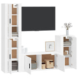 4 Piece TV Cabinet Set White Engineered Wood 3188590