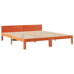 Family Bed Frame No Mattress Wax Brown 240x200 cm Solid Wood Pine 3324573