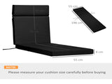 Set of 2 Sun Lounger Cushions, Replacement Cushions for Rattan Furniture with Ties, 196 x 55 cm, T3398P315895