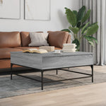 ZNTS Coffee Table Grey Sonoma 95x95x45 cm Engineered Wood and Metal 3217067