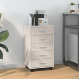 Drawer Cabinet with Castors Concrete Grey Engineered Wood 342672