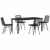 Garden Dining Set 5 pcs Black Powder-Coated Steel 3379201