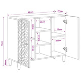 Storage Cabinets Brown 90 x 33.5 x 75 cm Solid Mango Wood 4018944