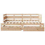 Daybed with Trundle and Drawers without Mattress 80x200 cm 3302233