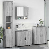 Bathroom Furniture Set Wall-mounted with Door 4 pcs Grey Sonoma 3393009