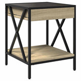 Coffee Table with Infinity LED Sonoma Oak 40x40x49 cm 847693