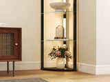 LED Floor Lamp with Shelves, Dimmable Standing Lamp with Foot Switch for Living Room, Bedroom, Black T3398P425151