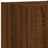 4 Piece TV Wall Units with LED Brown Oak Engineered Wood 3216824