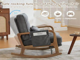 GOMYWAY Rocking Chair with Footrest, Corduroy Upholstered Glider Chair, Rocker Nursery Chair with W2678P479861
