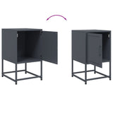 ZNTS Bedside Cabinets 2 pcs Anthracite 36x39x60.5 cm Steel 846451