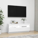 TV Cabinet with LED Lights White 100x35x40 cm 804454