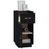 Sideboard Black 34x40x75 cm Solid Wood Pine 820126
