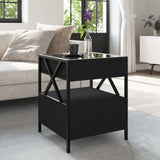 ZNTS Coffee Table with Infinity LED Black 40x40x51 cm 847717