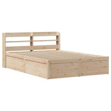 Bed Frame with Headboard 140x190 cm Solid Wood Pine 3307095