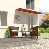 Retractable Awning 350x150 cm Orange and Brown 145898
