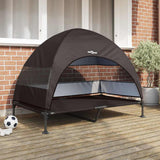 Raised Dog Bed Folding Brown 127 x 81 x 108 cm Fabric and Steel 42008220