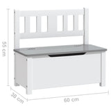 4 Piece Children Table and Chair Set White and Grey MDF 10411