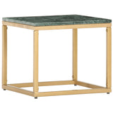 ZNTS Coffee Table Green 40x40x35 cm Real Stone with Marble Texture 286437