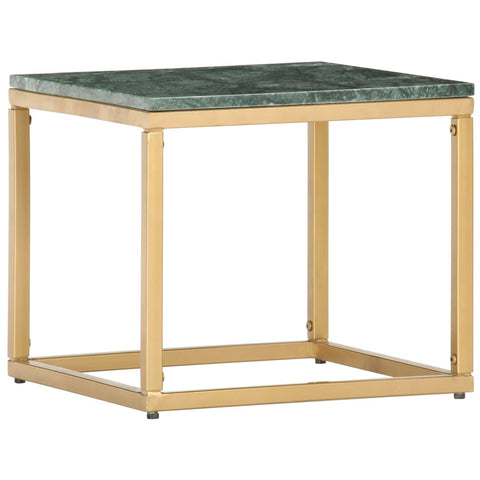 ZNTS Coffee Table Green 40x40x35 cm Real Stone with Marble Texture 286437
