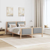 Bed Frame with Headboard Light Grey 135 x 190 cm Fabric 878339