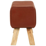 Gym Bok Bench Brown 110 cm Real Leather and Solid Wood Mango 351102