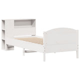 Bookcase Bed without Mattress White 75x190cm Small Single Solid Wood Pine 3323090
