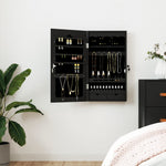 Mirror Jewellery Cabinet Wall Mounted Black 37.5x10x67 cm 353221