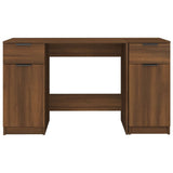 Desk with Side Cabinet Brown Oak Engineered Wood 3115915