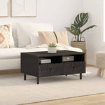 ZNTS Coffee Table Black 80x54x40 cm Solid Wood Mango 356832