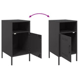 ZNTS Bedside Cabinets 2 pcs Black 36x39x68 cm Steel 843067