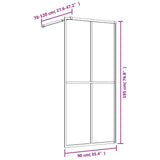 Walk-in Shower Wall with Clear ESG Glass Gold 90x195 cm 154945