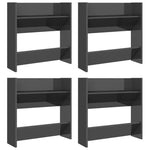 Wall Shoe Cabinets 4 pcs High Gloss Grey 60x18x60 cm Engineered Wood 806740