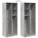 Wardrobe Concrete Grey 80x50x200 cm Engineered Wood 3307759