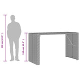 Garden Bar Table with Acacia Wood Top Grey 185x80x110 cm Poly Rattan 368701
