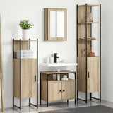 Bathroom Furniture Set with Shelf Wall-mounted 4 pcs Sonoma oak 3399394