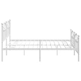 Metal Bed Frame without Mattress with Footboard White 193x203cm 353512