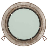 Porthole Mirror Wall Hanging 50 cm Aluminium and Glass 357858