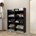 Wall Shoe Cabinets 4 pcs Black 60x18x60 cm Engineered Wood 806719