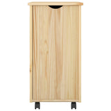 Rolling Cabinet Brown 34 x 39 x 65.5 cm Solid Pine Wood 42032392