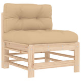 Middle Sofas with Cushions 2 pcs Solid Wood Pine 825688