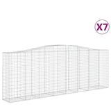 Arched Gabion Baskets 7 pcs 400x50x140/160 cm Galvanised Iron 3145987