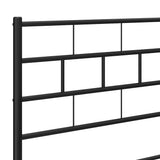 Metal Bed Frame without Mattress with Headboard Black 150x200cm 355661