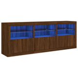 Sideboard with LED Lights Brown Oak 181.5x37x67 cm 3209008