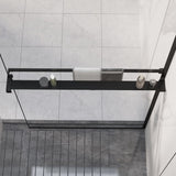 Shower Shelf for Walk-in Shower Wall Black 90 cm Aluminium 153616