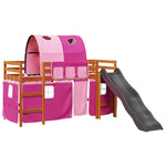 Kids' Loft Bed with Tunnel Pink 80x200 cm Solid Wood Pine 3309100