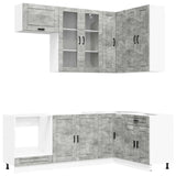Kitchen Unit PORTO 8 pcs Concrete Grey Engineered Wood 3438500