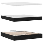 Ottoman Bed with Mattresses Black 180x200cm Velvet 3313489