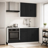 Kitchen Unit PORTO 5 pcs Black Engineered Wood 3438276